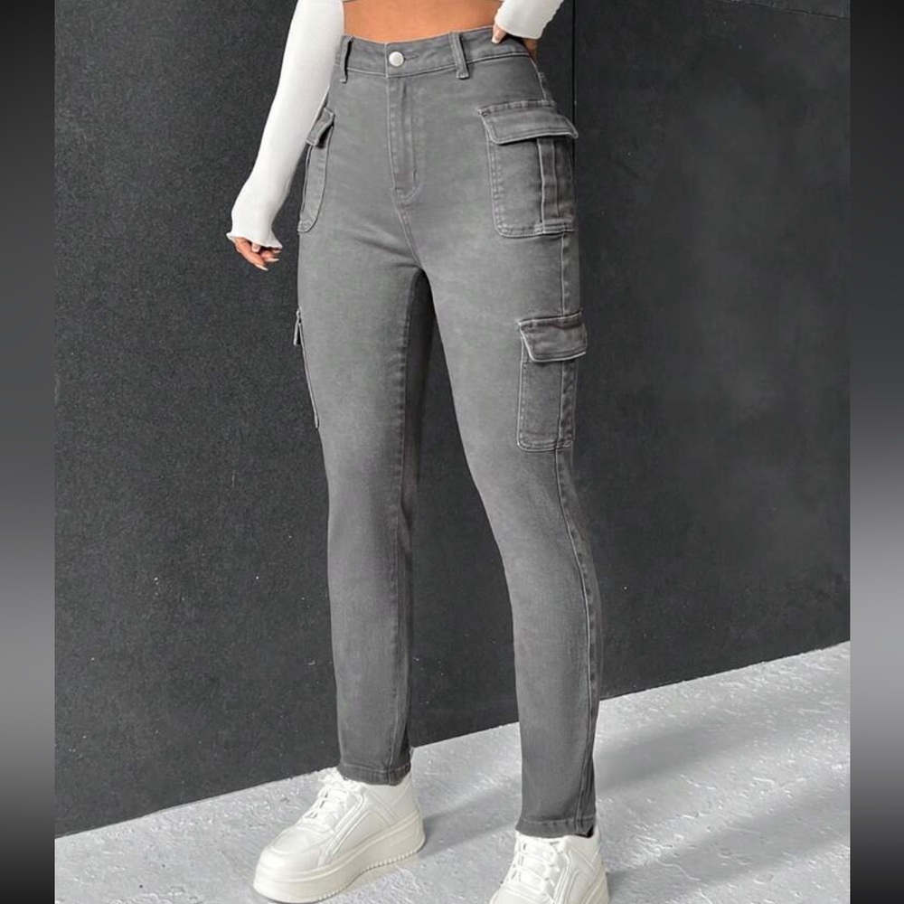 Grey Cargo Jeans